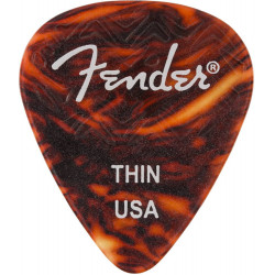 Fender - Médiators Tortoise Shell 351 Shape Thin - Pack de 6 médiators
