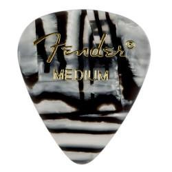 Fender - Médiators Zebra 351 Shape Medium - pack de 12 médiators guitare