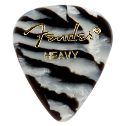 Fender - Médiators Zebra 351 Shape Heavy - pack de 12 médiators guitare