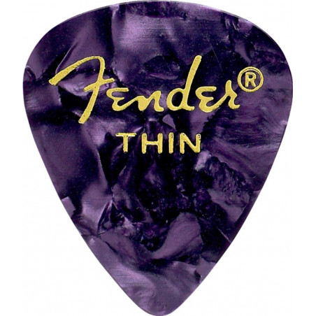 Fender - Médiators 351 Shape Purple Moto Thin - pack de 12 médiators guitare