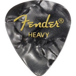 Fender - Médiators 351 Shape Black Moto Heavy - pack de 12 médiators guitare