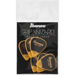 Ibanez PPA14HSGYE - 6 médiators Grip Wizard série Sand Grip jaune - heavy - 1.0mm