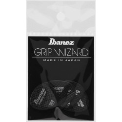 Ibanez PPA16HRGBK - 6 médiators Grip Wizard série Rubber Grip noir - heavy - 1.0mm