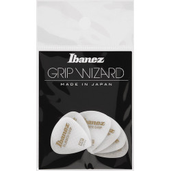 Ibanez PPA16HRGWH - 6 médiators Grip Wizard série Rubber Grip blanc - heavy - 1.0mm