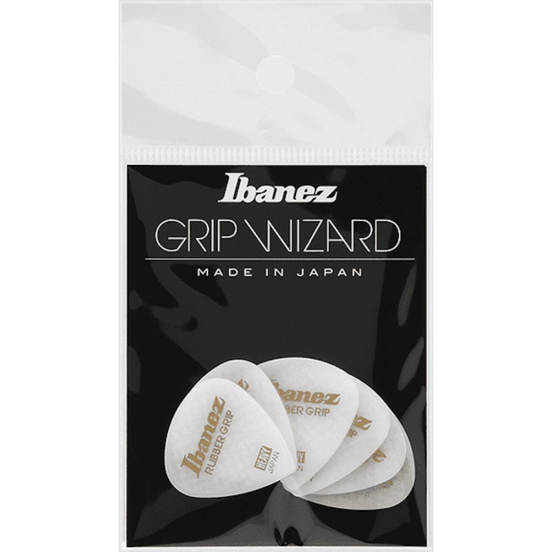 Ibanez PPA16HRGWH - 6 médiators Grip Wizard série Rubber Grip blanc - heavy - 1.0mm