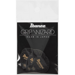 Ibanez PPA16HSGBK - 6 médiators Grip Wizard série Sand Grip noir - heavy - 1.0mm