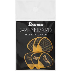 Ibanez PPA16HSGYE - 6 médiators Grip Wizard série Sand Grip jaune - heavy - 1.0mm