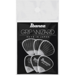 Ibanez PPA16HSGWH - 6 médiators Grip Wizard série Sand Grip blanc - heavy - 1.0mm