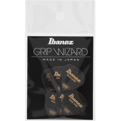 Ibanez PPA16MSGBK - 6 médiators Grip Wizard série Sand Grip noir - medium - 0,8mm