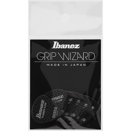 Ibanez PPA16XRGBK - 6 médiators Grip Wizard série Rubber Grip noir - extra heavy - 1,2mm