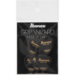 Ibanez PPA16XSGBK - 6 médiators Grip Wizard série Sand Grip noir - extra heavy - 1,2mm