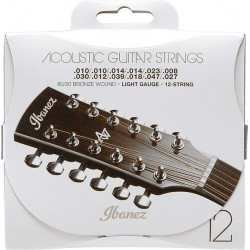 Ibanez IACS12C - Jeu de 12 cordes pour guitare acoustique - Bronze 80/20 Coated - Light 10-47