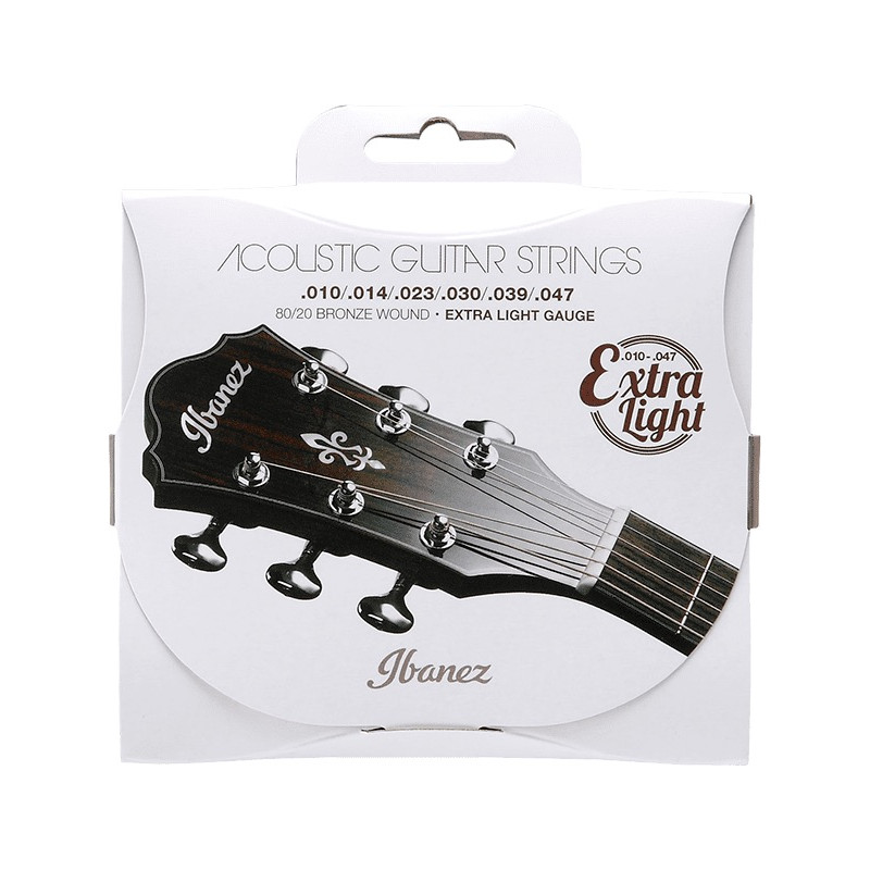 Ibanez IACS61C - Jeu de cordes pour guitare acoustique - Bronze 80/20 Coated - Extra light 10-47