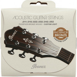 Ibanez IACSP62C - Jeu de cordes guitare acoustique - Phosphore Bronze Coated - Custom light 11-52