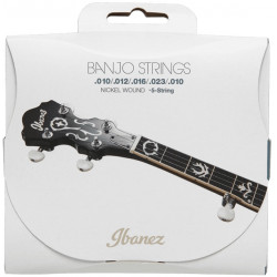 Ibanez IBJS5 - Jeu de 5 cordes pour banjo - Filé nickel - Medium 10-23