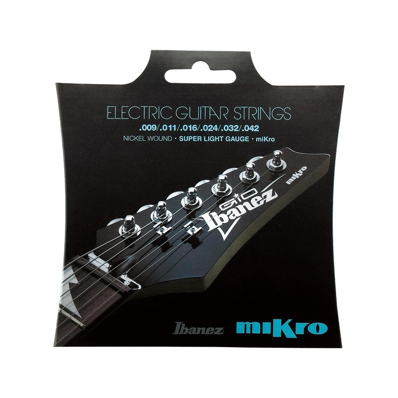 Ibanez IEGS61MK - Jeu de cordes pour guitare électrique Ibanez miKro - échelle 22.2 " - Nickel wound - Regular Light 10-46