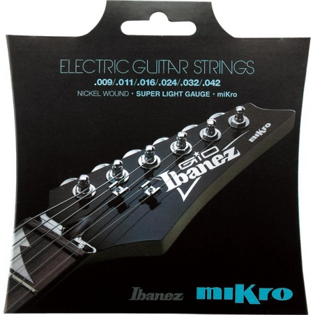 Ibanez IEGS61MK - Jeu de cordes pour guitare électrique Ibanez miKro - échelle 22.2 " - Nickel wound - Regular Light 10-46