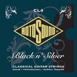 Rotosound CL4 Grade 1 Pro Black N'Silver - Jeu de cordes guitare classique - tension normale