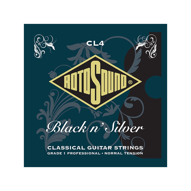 Rotosound CL4 Grade 1 Pro Black N'Silver - Jeu de cordes guitare classique - tension normale