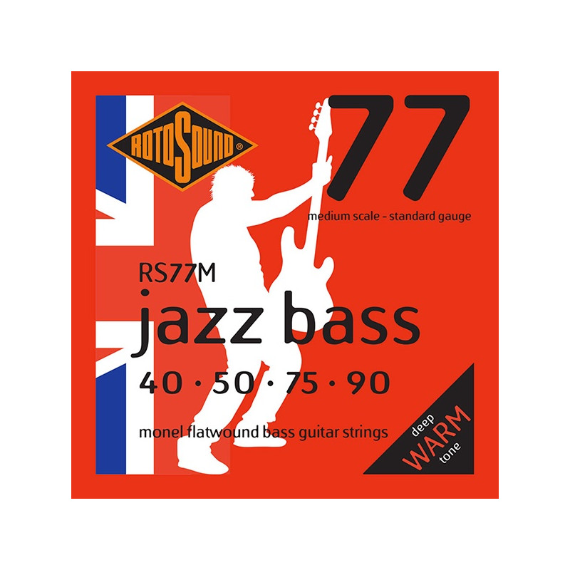 Rotosound RS77M Jazz bass - Jeu de cordes basse médium scale - 40-90