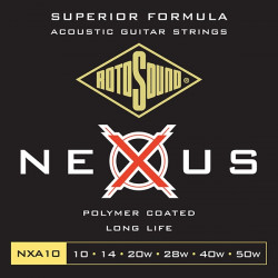 Rotosound NXA10 - Jeu de cordes Nexus Coated Phosphor Bronze guitare acoustique - 10-50