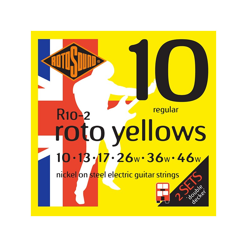 Rotosound R10-2 Roto Yellows Double Decker - Jeu de cordes guitare électrique - 10-46