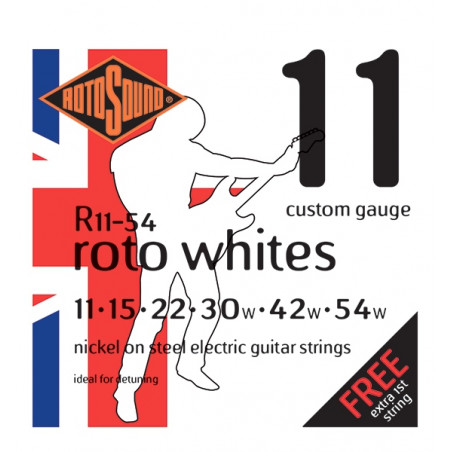 Rotosound R11-54 Roto Whites - Jeu de cordes guitare électrique - 11-54