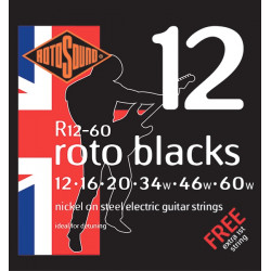 Rotosound R12-60 Roto Blacks - Jeu de cordes guitare électrique - 12-60