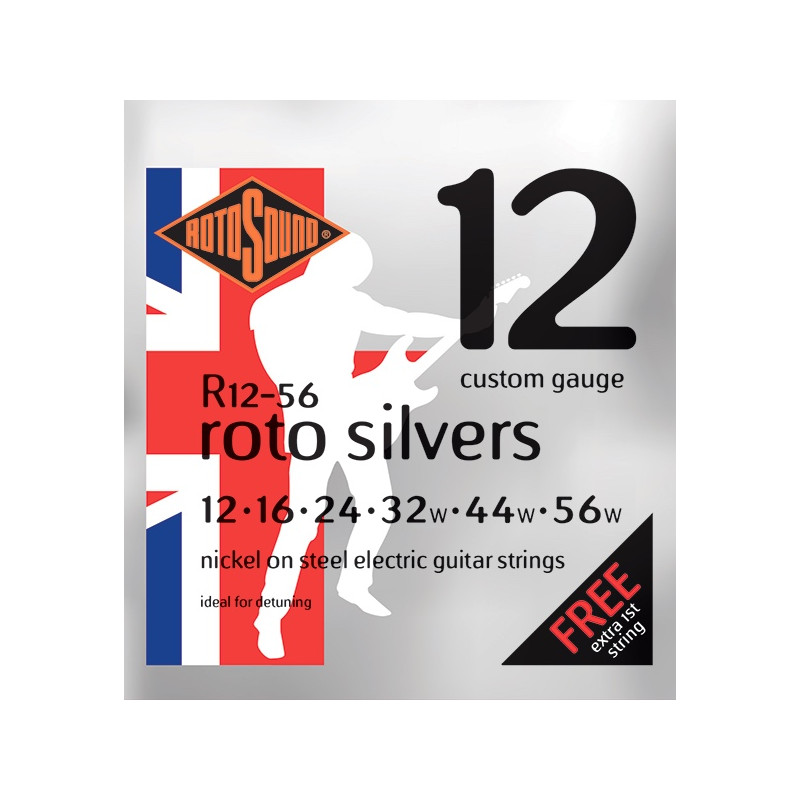 Rotosound R12-56 Roto Silvers - Jeu de cordes guitare électrique - 12-56