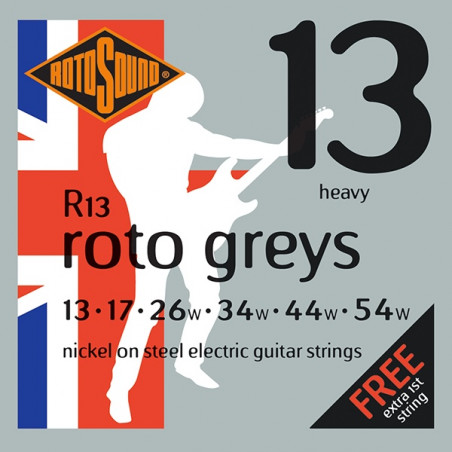 Rotosound R13 Roto Greys - Jeu de cordes guitare électrique - 13-54