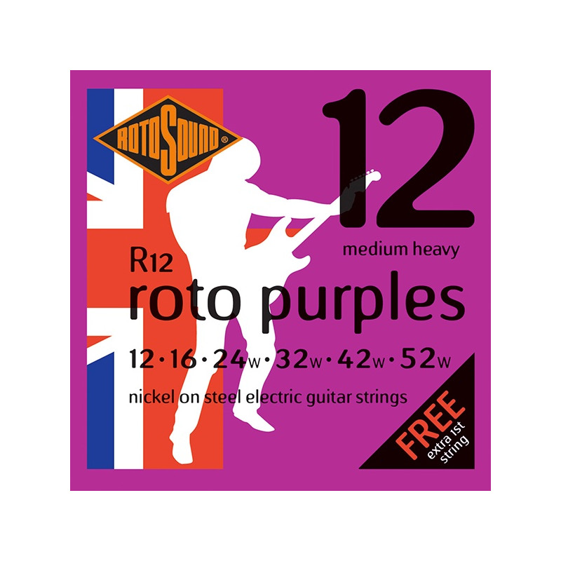Rotosound R12 Roto Purples - Jeu de cordes guitare électrique - 12-52