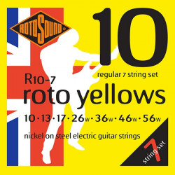 Rotosound R10-7 Roto Yellows - Jeu de 7 cordes guitare électrique - 10-56