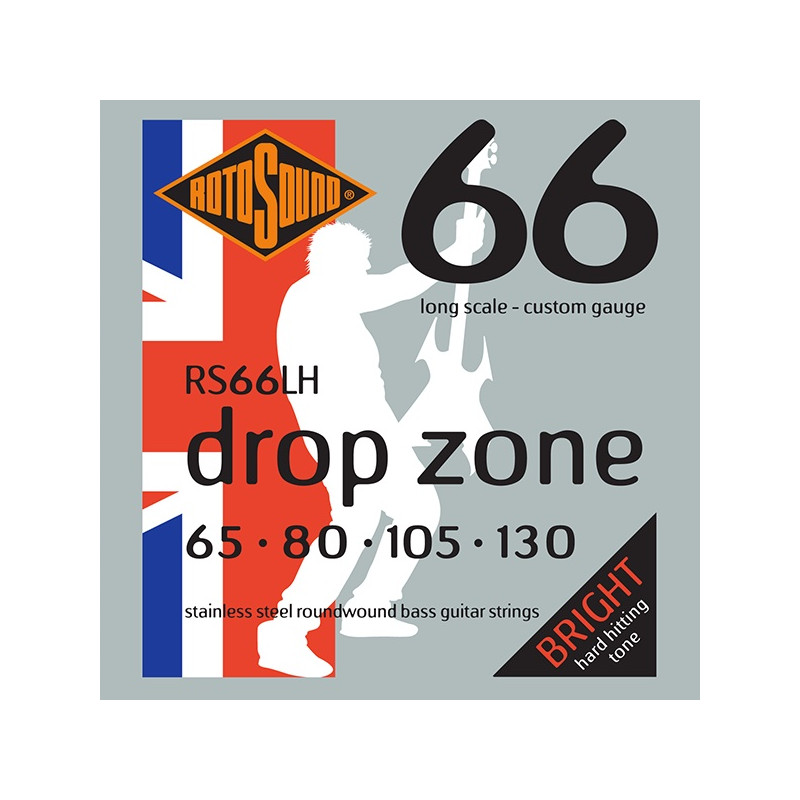 Rotosound RS66LH Drop Zone - Jeu de cordes basse - 65-130
