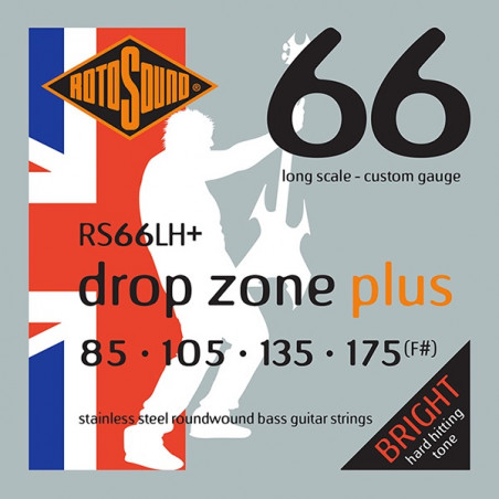 Rotosound RS66LH+ Drop Zone Plus - Jeu de cordes basse - 85-175