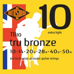Rotosound TB10 Tru Bronze - Jeu de cordes guitare acoustique - 10-50
