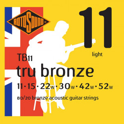 Rotosound TB11 Tru Bronze - Jeu de cordes guitare acoustique - 11-52