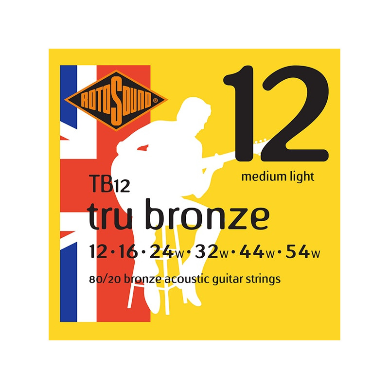 Rotosound TB12 Tru Bronze - Jeu de cordes guitare acoustique - 12-54