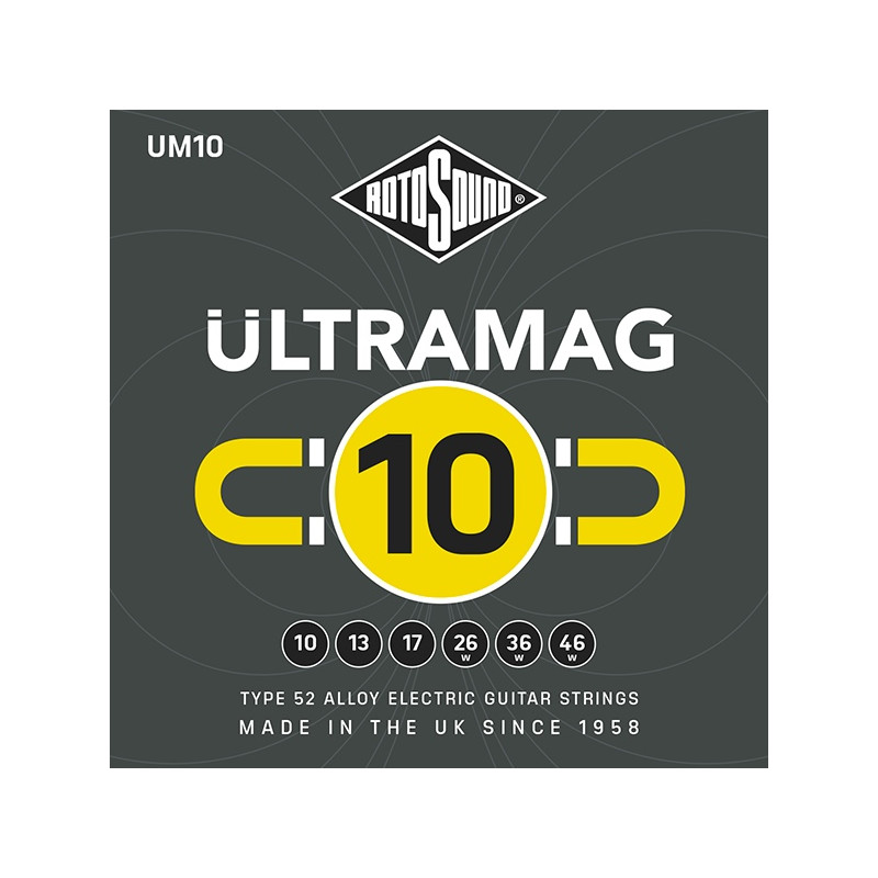 Rotosound UM10 Ultramag - Jeu de cordes guitare électrique - 10-46