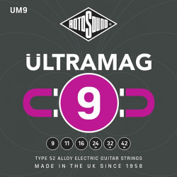Rotosound UM9 Ultramag - Jeu de cordes guitare électrique - 9-42