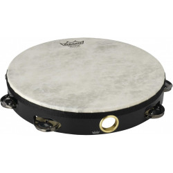 Remo TA-5110-70 - Tambourin 10" avec 1 rangée de 8 cymbalettes avec peau non-accordable