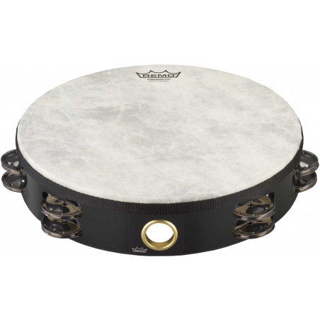 Remo TA-5210-70 - Tambourin 10" avec 2 rangées de 8 cymbalettes avec peau non-accordable