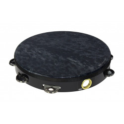 Remo TA-8110-70-SD15 - Tambourin Wild de 10" avec 1 rangée de 8 cymbalettes, peau Skyndeep, finition noire