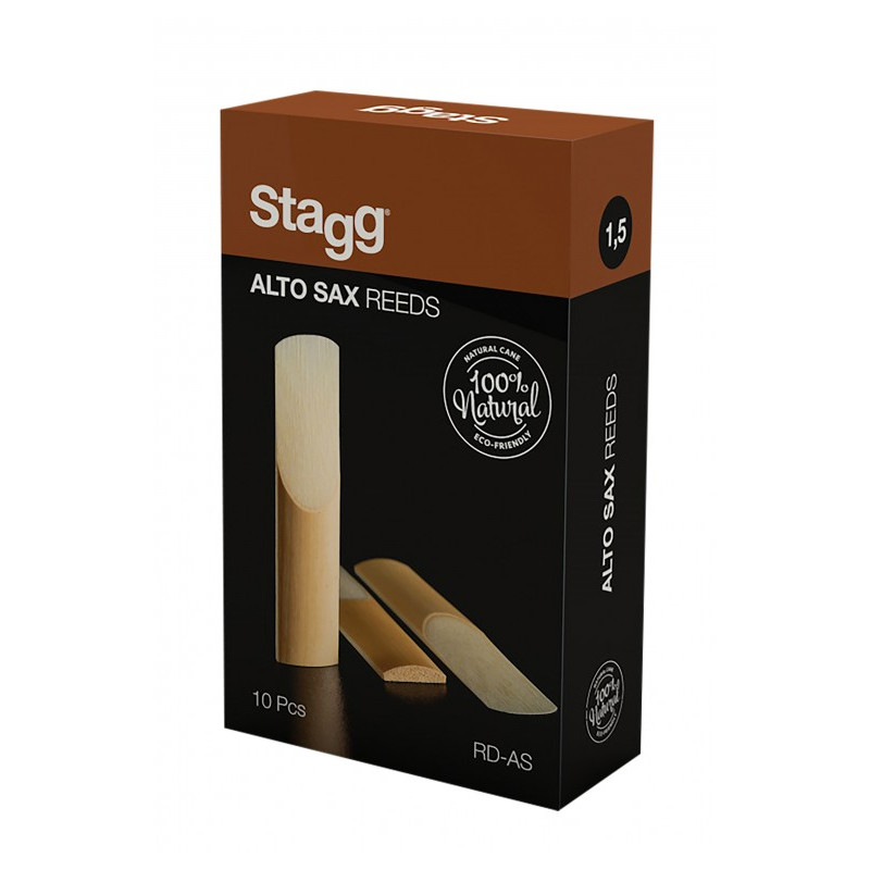 Stagg RD-AS 1,5 - Boîte de 10 anches pour saxophone alto, épaisseur 1,5 mm