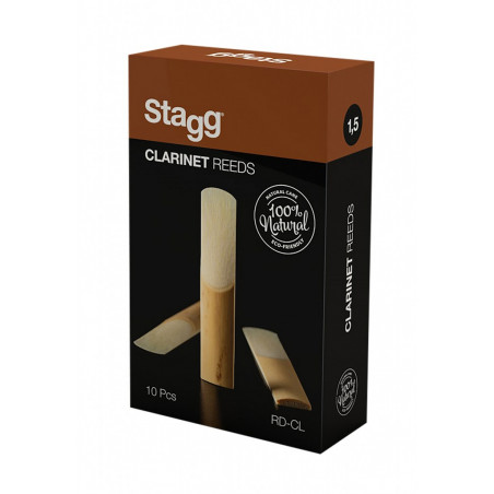 Stagg RD-CL 1,5 - Boîte de 10 anches pour clarinette Sib, épaisseur 1,5 mm