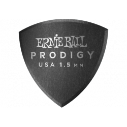 Ernie Ball 9332 - Médiators prodigy sachet de 6 noir bouclier large 1,5mm