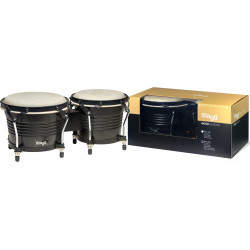 Stagg BW-200-BK - Bongos latins en bois de 7,5'' et 6,5'' noirs