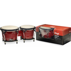 Stagg BW-200-CH - Bongos latins en bois de 7,5'' et 6,5'', finition merisier