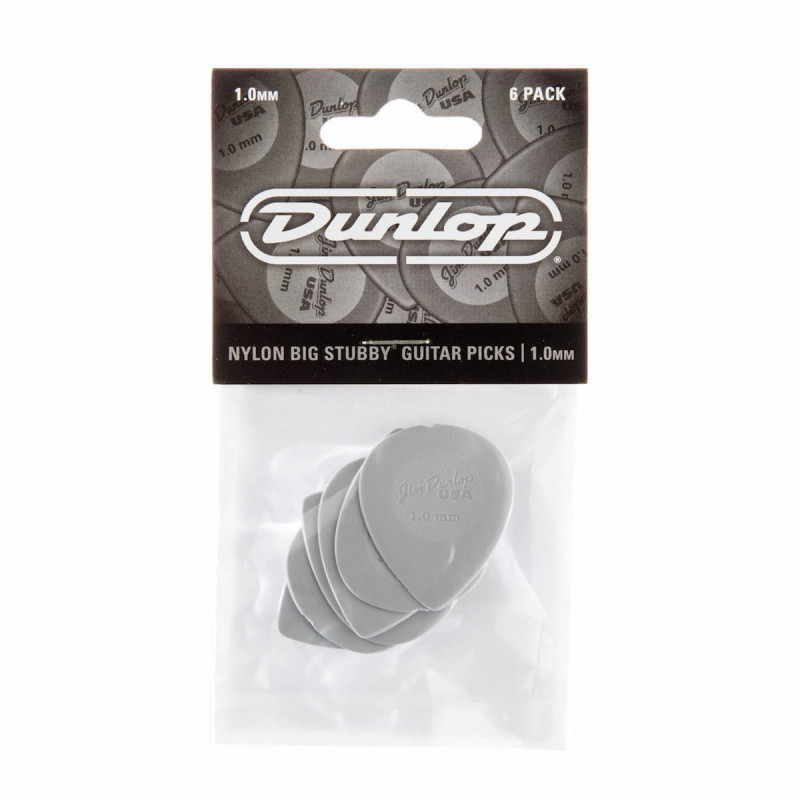 Dunlop 445P10 - Pack 6 médiators Big Stubby  1,00mm