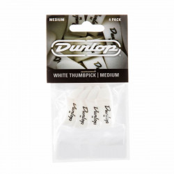 Dunlop 9002P - Player's Pack de 4 Onglets pouce blanc Medium