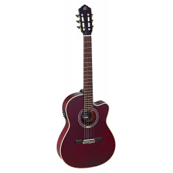 Ortega RCE138 - Guitare électro-classique - Rouge brillant (+housse)